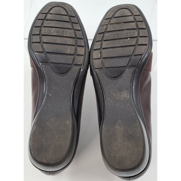 Liz Baker Slip-On Brown Leather Dress Shoes 1.5" Heel Height Women's Size 6.5 M - Picture 7 of 8